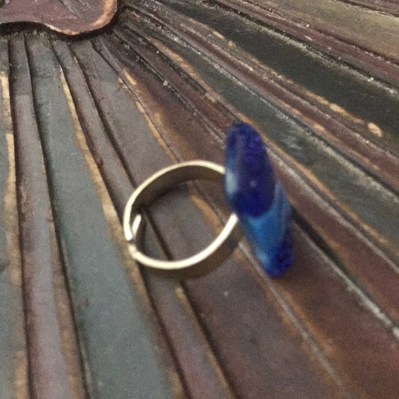Adjustable glass ring, blue - Picture 9 of 12